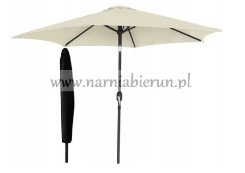 Parasol ogrodowy skośny beżowy 300 cm + pokrowiec Parasol ogrodowy skośny beżowy 300 cm + pokrowiec