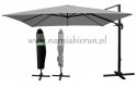 Parasol ogrodowy Roma szary 300x300 cm + pokrowiec