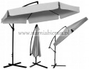 Parasol ogrodowy z falbaną + pokrowiec szary