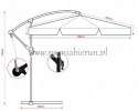 Parasol ogrodowy z falbaną + pokrowiec szary