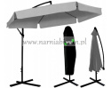 Parasol ogrodowy z falbaną + pokrowiec szary