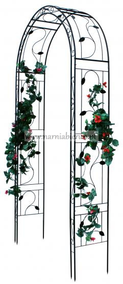 Pergola ogrodowa zdobiona listki 130 x 39 x 260 cm Pergola ogrodowa zdobiona listki 130 x 39 x 260 cm