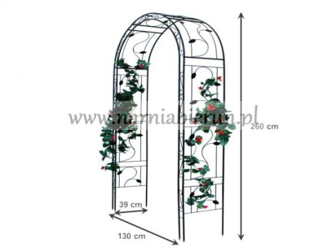 Pergola ogrodowa zdobiona listki 130 x 39 x 260 cm Pergola ogrodowa zdobiona listki 130 x 39 x 260 cm