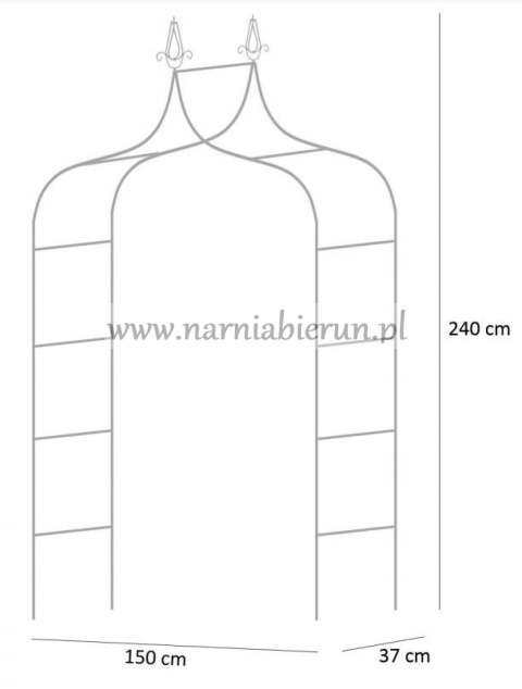 Pergola ogrodowa łukowa łuk metalowa 240cm pnącza Pergola ogrodowa łukowa łuk metalowa 240cm pnącza