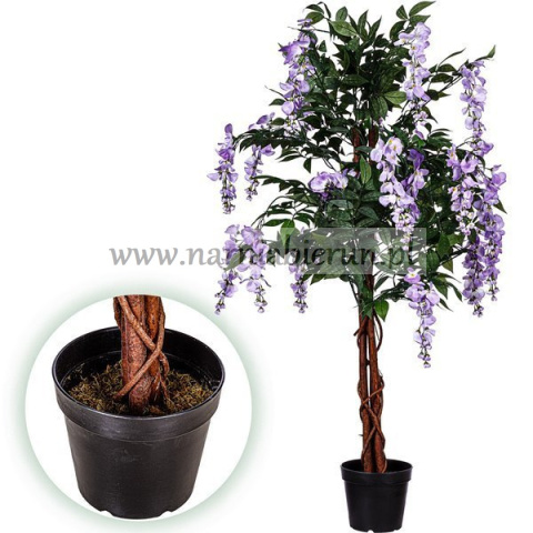 SZTUCZNE DRZEWO GLICYNIA FIOLETOWA 120 CM KWIAT