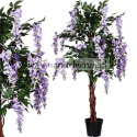 SZTUCZNE DRZEWO GLICYNIA FIOLETOWA 120 CM KWIAT