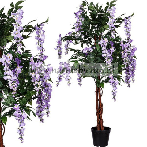 SZTUCZNE DRZEWO GLICYNIA FIOLETOWA 120 CM KWIAT