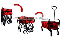 Wózek składany ogrodowy transportowy czerwony 30kg