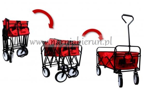 Wózek składany ogrodowy transportowy czerwony 30kg Wózek składany ogrodowy transportowy czerwony 30kg