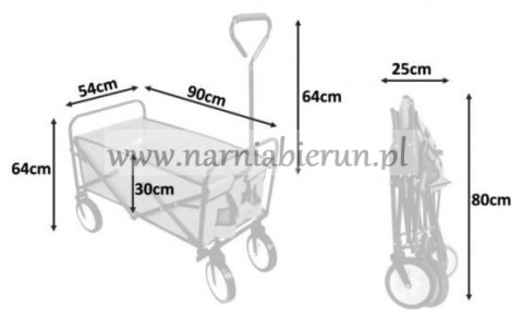 Wózek składany ogrodowy transportowy czerwony 30kg Wózek składany ogrodowy transportowy czerwony 30kg