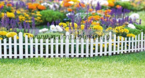 Płotek biały palisada obrzeże ogrodowe 4 szt