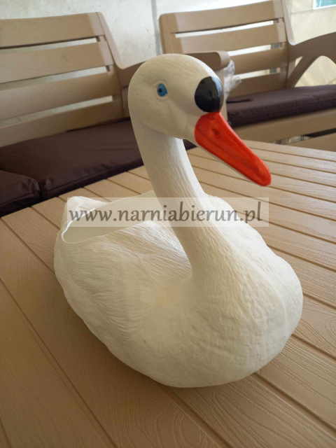Figurka plastik ŁABĘDŹ donica mała doniczka 25 cm Figurka plastik ŁABĘDŹ donica mała doniczka 25 cm
