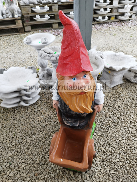 Figurka z żywicy KRASNAL z taczką Rumcajs 80 cm Figurka z żywicy KRASNAL z taczką Rumcajs 80 cm