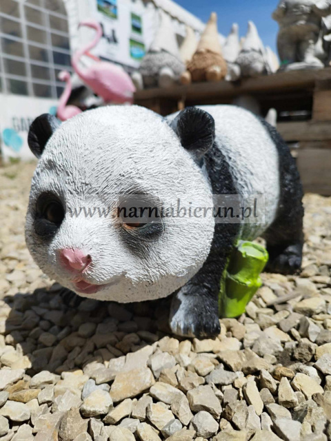 Figurka z żywicy Panda mała z bambusem 30 cm Figurka z żywicy Panda mała z bambusem 30 cm