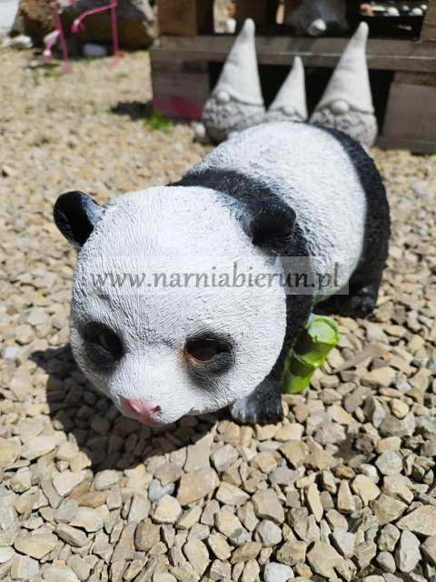Figurka z żywicy Panda mała z bambusem 30 cm Figurka z żywicy Panda mała z bambusem 30 cm