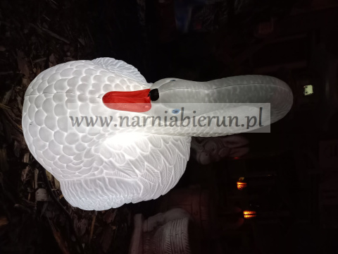 Łabędź duży świecący podświetlany plastikowy 47 cm Łabędź duży świecący podświetlany plastikowy 47 cm