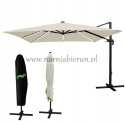 Parasol ogrodowy Roma z oświetleniem LED beżowy 300x300 cm + pokrowiec