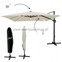 Parasol ogrodowy Roma z oświetleniem LED beżowy 300x300 cm + pokrowiec