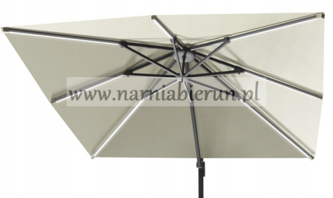 Parasol ogrodowy Roma z oświetleniem LED beżowy 300x300 cm + pokrowiec Parasol ogrodowy Roma z oświetleniem LED beżowy 300x300 cm + pokrowiec