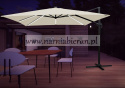 Parasol ogrodowy Roma z oświetleniem LED beżowy 300x300 cm + pokrowiec