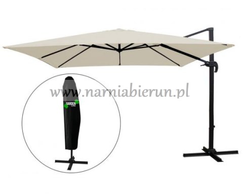 Parasol ogrodowy Roma beżowy 300x300 cm + pokrowiec Parasol ogrodowy Roma beżowy 300x300 cm + pokrowiec