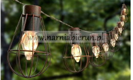 Żarówki Loft Girlanda świecąca solarna 10 LED ciepły biały