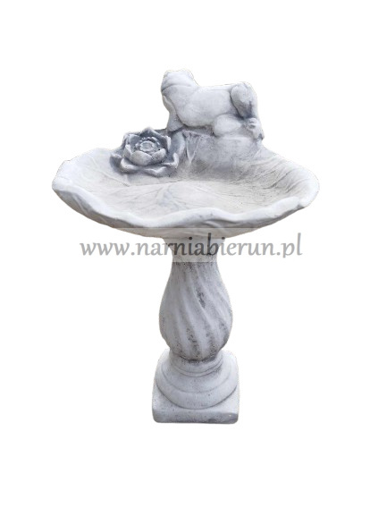 Figurka betonowa Figura Poidło z żabą na kolumnie 52 cm Figurka betonowa Figura Poidło z żabą na kolumnie 52 cm