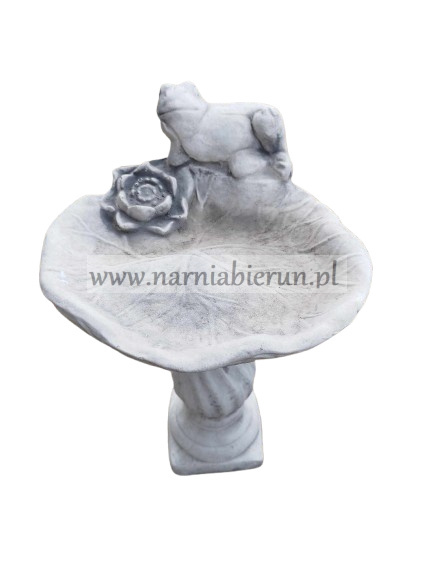Figurka betonowa Figura Poidło z żabą na kolumnie 52 cm Figurka betonowa Figura Poidło z żabą na kolumnie 52 cm