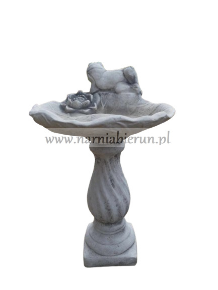 Figurka betonowa Figura Poidło z żabą na kolumnie 52 cm Figurka betonowa Figura Poidło z żabą na kolumnie 52 cm