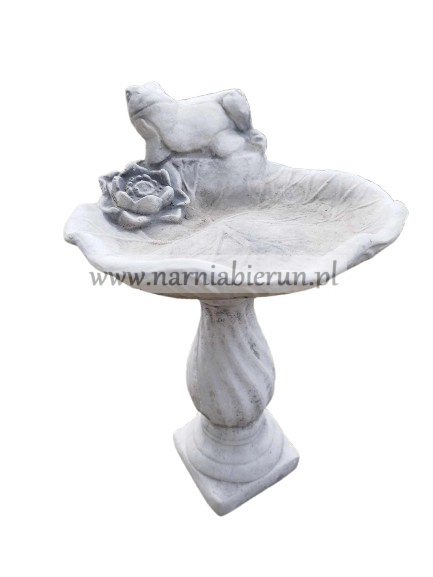 Figurka betonowa Figura Poidło z żabą na kolumnie 52 cm Figurka betonowa Figura Poidło z żabą na kolumnie 52 cm