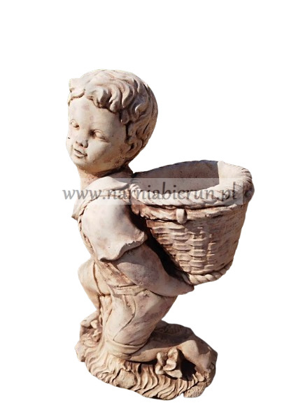 Figurka betonowa donica CHŁOPAK Z KOSZEM 39 cm Figurka betonowa donica CHŁOPAK Z KOSZEM 39 cm