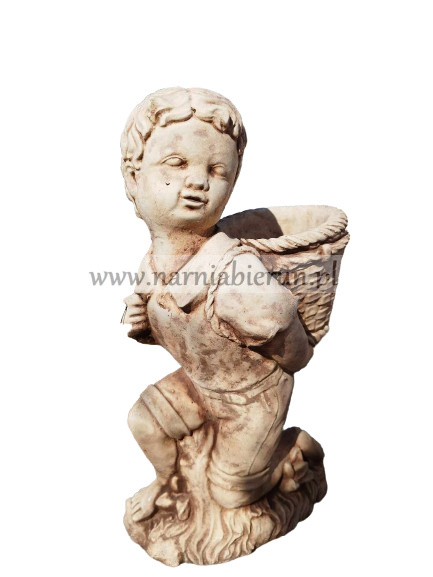 Figurka betonowa donica CHŁOPAK Z KOSZEM 39 cm Figurka betonowa donica CHŁOPAK Z KOSZEM 39 cm