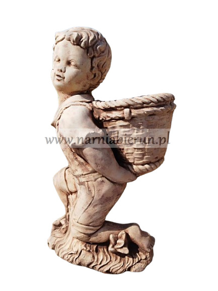 Figurka betonowa donica CHŁOPAK Z KOSZEM 39 cm Figurka betonowa donica CHŁOPAK Z KOSZEM 39 cm