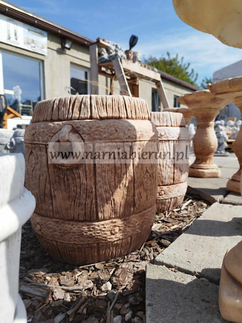 Figurka betonowa donica doniczka BECZKA DUŻA 38 cm Figurka betonowa donica doniczka BECZKA DUŻA 38 cm