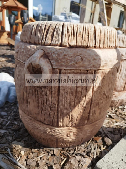 Figurka betonowa donica doniczka BECZKA DUŻA 38 cm Figurka betonowa donica doniczka BECZKA DUŻA 38 cm