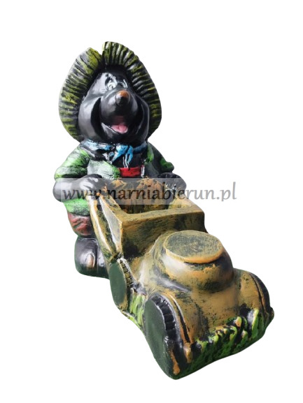 Figurka ogrodowa Kret Krecik Ogronik z kosiarką 50 cm Figurka ogrodowa Kret Krecik Ogronik z kosiarką 50 cm