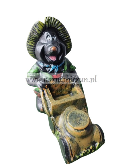 Figurka ogrodowa Kret Krecik Ogronik z kosiarką 50 cm Figurka ogrodowa Kret Krecik Ogronik z kosiarką 50 cm