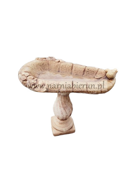 Figurka betonowa Figura Poidło z ptaszkiem na kolumnie 47 cm Figurka betonowa Figura Poidło z ptaszkiem na kolumnie 47 cm