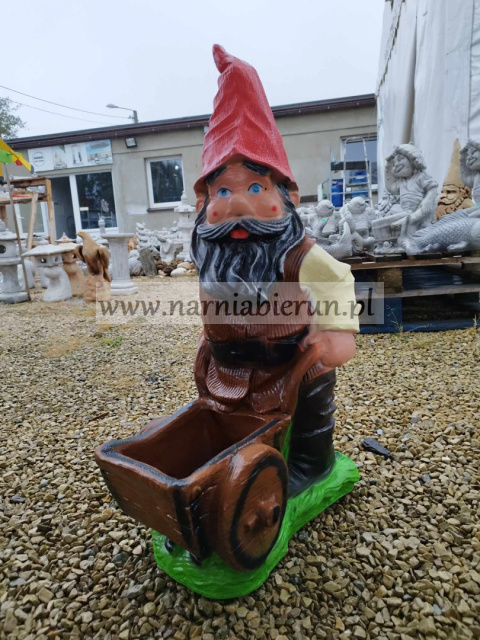 Figurka z żywicy KRASNAL z taczką Rumcajs 80 cm Figurka z żywicy KRASNAL z taczką Rumcajs 80 cm