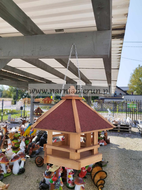 Karmnik dla ptaków wiszący do zawieszenia drewniany domek Karmnik dla ptaków wiszący do zawieszenia drewniany domek