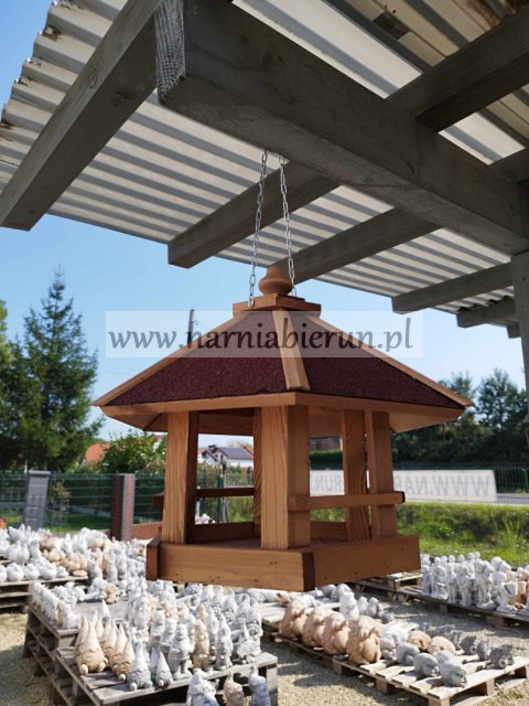 Karmnik dla ptaków wiszący do zawieszenia drewniany domek Karmnik dla ptaków wiszący do zawieszenia drewniany domek