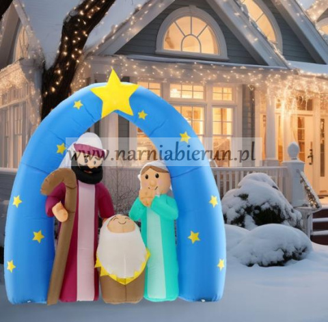 DMUCHANA SZOPKA ŚWIĘTA RODZINA Z PODŚWIETLENIEM LED WYSOKOŚĆ 180 CM DMUCHANA SZOPKA ŚWIĘTA RODZINA Z PODŚWIETLENIEM LED WYSOKOŚĆ 180 CM