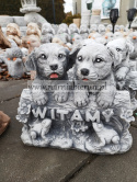 Figurka betonowa PIES PIESKI WITAMY ŻABA 26 cm