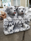 Figurka betonowa PIES PIESKI WITAMY ŻABA 26 cm