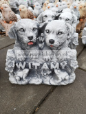 Figurka betonowa PIES PIESKI WITAMY ŻABA 26 cm