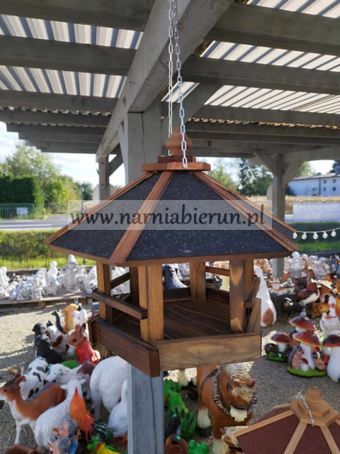 Karmnik dla ptaków wiszący do zawieszenia drewniany domek Karmnik dla ptaków wiszący do zawieszenia drewniany domek