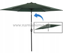 Parasol ogrodowy skośny zielony 300 cm + pokrowiec