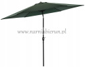 Parasol ogrodowy skośny zielony 300 cm + pokrowiec