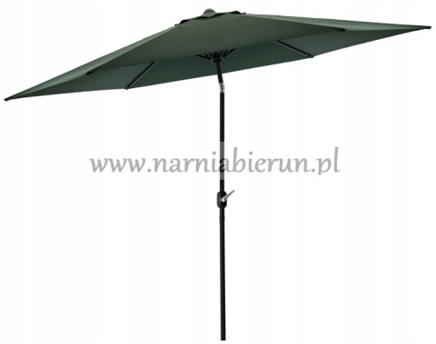 Parasol ogrodowy skośny zielony 300 cm + pokrowiec