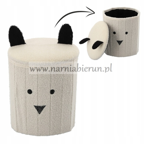 Puf pufa dla dziecka PANDA taboret biały otwierany ze schowkiem Puf pufa dla dziecka PANDA taboret biały otwierany ze schowkiem